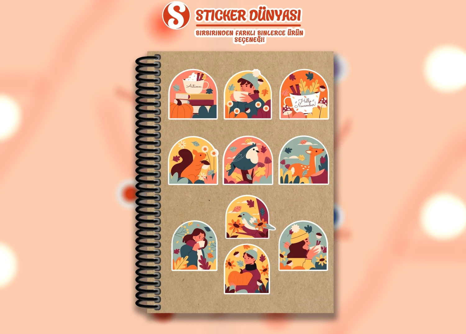 Sonbahar Temalı Mükemmel Sticker Koleksiyonu (Sonbahar1) görsel 3